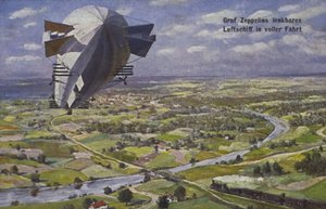 Graf Ferdinand von Zeppelins luftskepp under flygning av German School