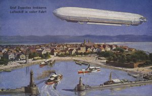 Graf Ferdinand von Zeppelins luftskepp under flygning av German School