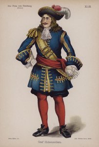 Graf Hohenzollern, från Der Prinz von Homburg (Prinsen av Homburg) av Heinrich von Kleist (färg litho) av German School