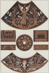 Grekisk keramikmålning (färg litho) av German School