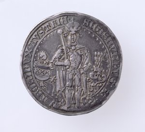 Guildiner (talare) av Sigismund (1439-96) Greve av Tirol, Hall Mint, 1486 (framsidan) (silver) (för baksidan se 168059)
