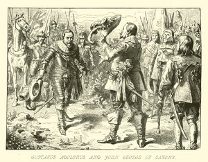 Gustavus Adolphus och John George av Sachsen av German School