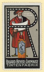 Hans Holbein den yngre, tysk konstnär (färglitografi) av German School