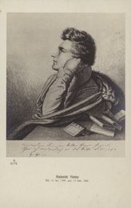 Heinrich Heine (1797-1856), tysk poet (litografi) av German School