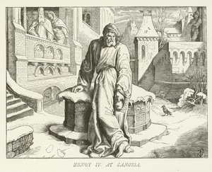 Henrik IV i Canossa av German School