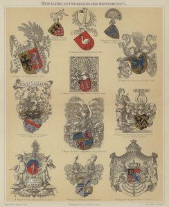 Heraldik (färg litho) av German School