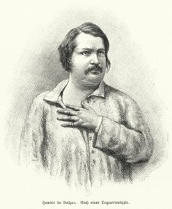 Honore de Balzac, fransk romanförfattare och dramatiker (litho) av German School