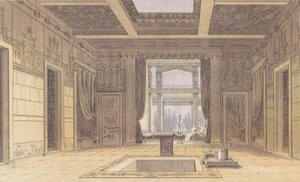 Sallusts hus, Pompeji, Italien (färglitografi) av German School