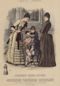 Illustration för Illustrirte Frauen-Zeitung (färg litho) av German School