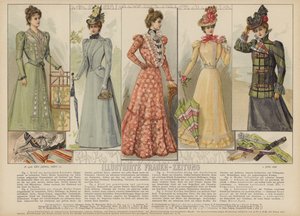 Illustration för Illustrirte Frauen-Zeitung (färg litho) av German School