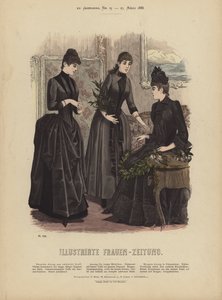 Illustration för Illustrirte Frauen-Zeitung (färg litho) av German School