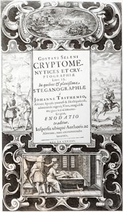 Illustration från bok 9 av Cryptomenysis and Cryptography av Gustavus Selenus (Augustus, hertig av Brunswick), 1624 av German School