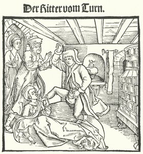 Illustration från The Book of the Knight of the Tower av Geoffroy IV de la Tour Landry (gravyr) av German School