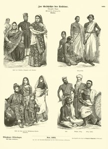 Indiska dräkter, sent 1800-tal av German School