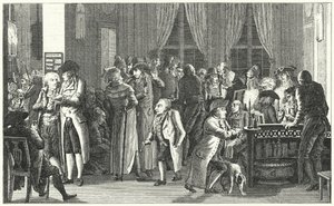 Interiör av Richters kaffehus i Leipzig, c1800 (gravyr) av German School