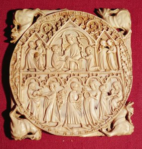 Spegelfodral i elfenben, c.1360-70 av German School