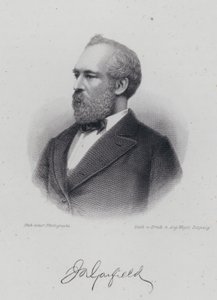 James A Garfield, amerikansk politiker och USA:s 20:e president (gravyr) av German School