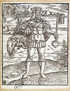 Janus (med en nyckel i ena handen och en vinranka i den andra) - Tyskland av German School