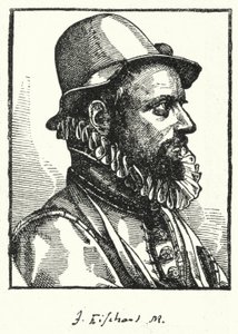 Johann Baptist Fischart, tysk satiriker (gravyr) av German School