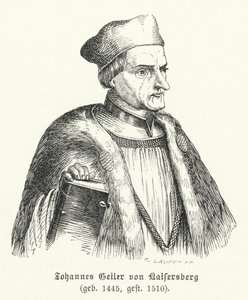 Johann Geiler von Kaisersberg, schweizisk präst och teolog (gravyr) av German School