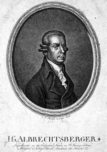 Johann Georg Albrechtsberger (1736-1809) graverad av C.F. Riedel av German School