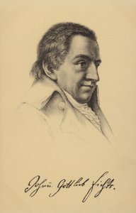 Johann Gottlieb Fichte (1762-1814), tysk filosof och författare (litografi) av German School