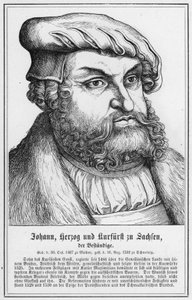 Johann, hertig och kurfurste av Sachsen, den uthålliga (gravyr) av German School