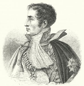 Joseph Bonaparte, kung av Spanien som Josef I (gravyr) av German School