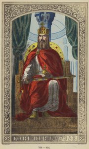 Karl Der Grosse, 768-814 (färgad gravyr) av German School