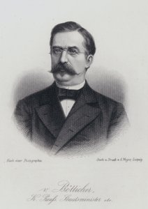 Karl Heinrich von Boetticher, tysk politiker och rektor (gravyr) av German School