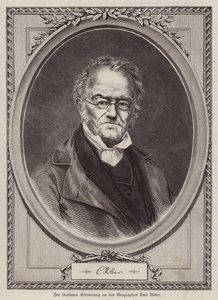 Karl Ritter, tysk geograf och professor vid universitetet i Berlin (gravyr) av German School