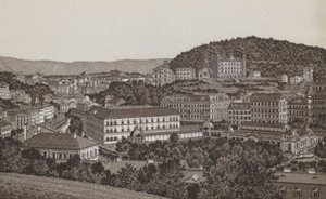 Karlovy Vary från norra sidan (litho) av German School