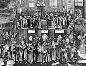 Kiddush Levana av Georg Puschner från Kirchners judiska ceremoni, 1726 av German School