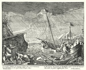 Kung James II flyr England och lämnar Rochester i en liten båt av German School