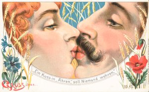 Kiss (färglitografi) av German School