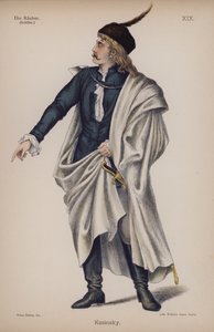 Kosinsky, från Die Rauber (Rånarna) av Friedrich Schiller (färg litho) av German School