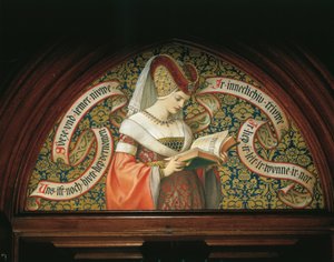 Dam som läser "Tristan och Isolde" (väggmålning) av German School
