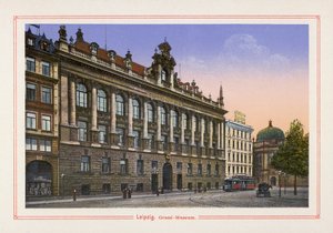 Leipzig, Grassi-Museum (färglitografi) av German School