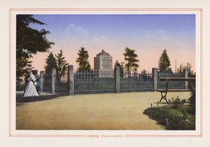 Leipzig, Napoleonstein (färglitografi) av German School