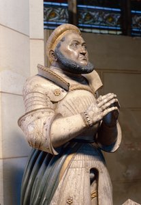 Alabasterstaty i naturlig storlek av kurfursten Fredrik den vise, vid slottskyrkan, Wittenberg, ca 1529-21 (alabaster)