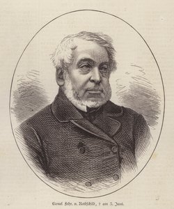 Lionel de Rothschild, brittisk bankir, politiker och filantrop (gravyr) av German School