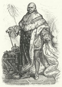 Ludvig XVIII, kung av Frankrike (gravyr) av German School