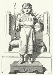 Ludvig barnet, sista karolingiske kungen av Östfrankien (gravyr) av German School