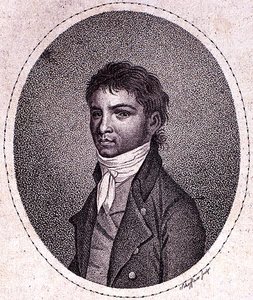 Louis van Beethoven (1712-73) graverad av Scheffner (mezzotint) av German School