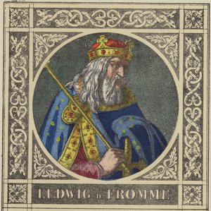 Ludwig D Fromme, 814-840 (färgad gravyr) av German School