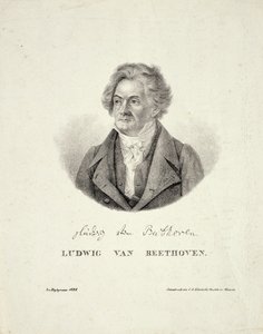 Ludwig van Beethoven (1770-1827) graverad av C.F. Klinkicht av German School