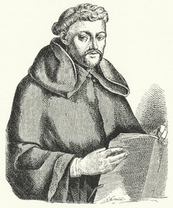 Luis de Leon, spansk lyrisk poet (gravyr) av German School
