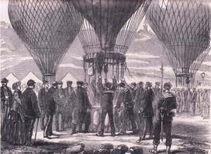 M Gambetta börjar för Tours, Cassells History of the War between France and Germany publicerad av Cassell and Company Limited, ca 1890 (litho) av German School