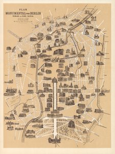 Karta över Berlin, utgiven av Carl Glueck Verlag, Berlin, 1860