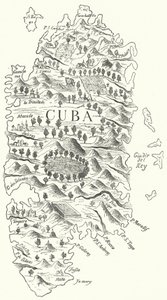 Karta över Kuba, c1500 (gravyr) av German School